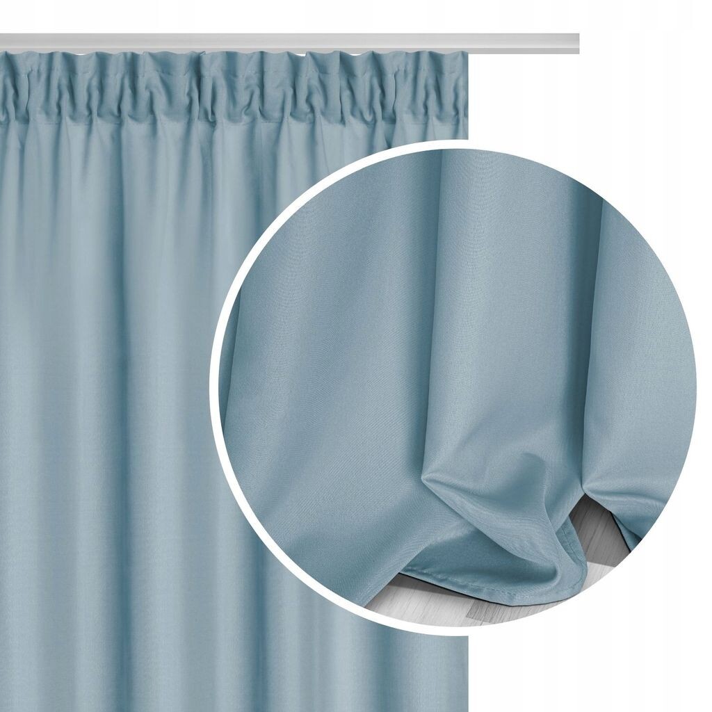 

Zasłona Gotowa Półzaciemniająca Na Taśmie Żabki Haczyki Matowa Dekoracyjna Zwiewna 140X300Cm Viva SIiN, синий