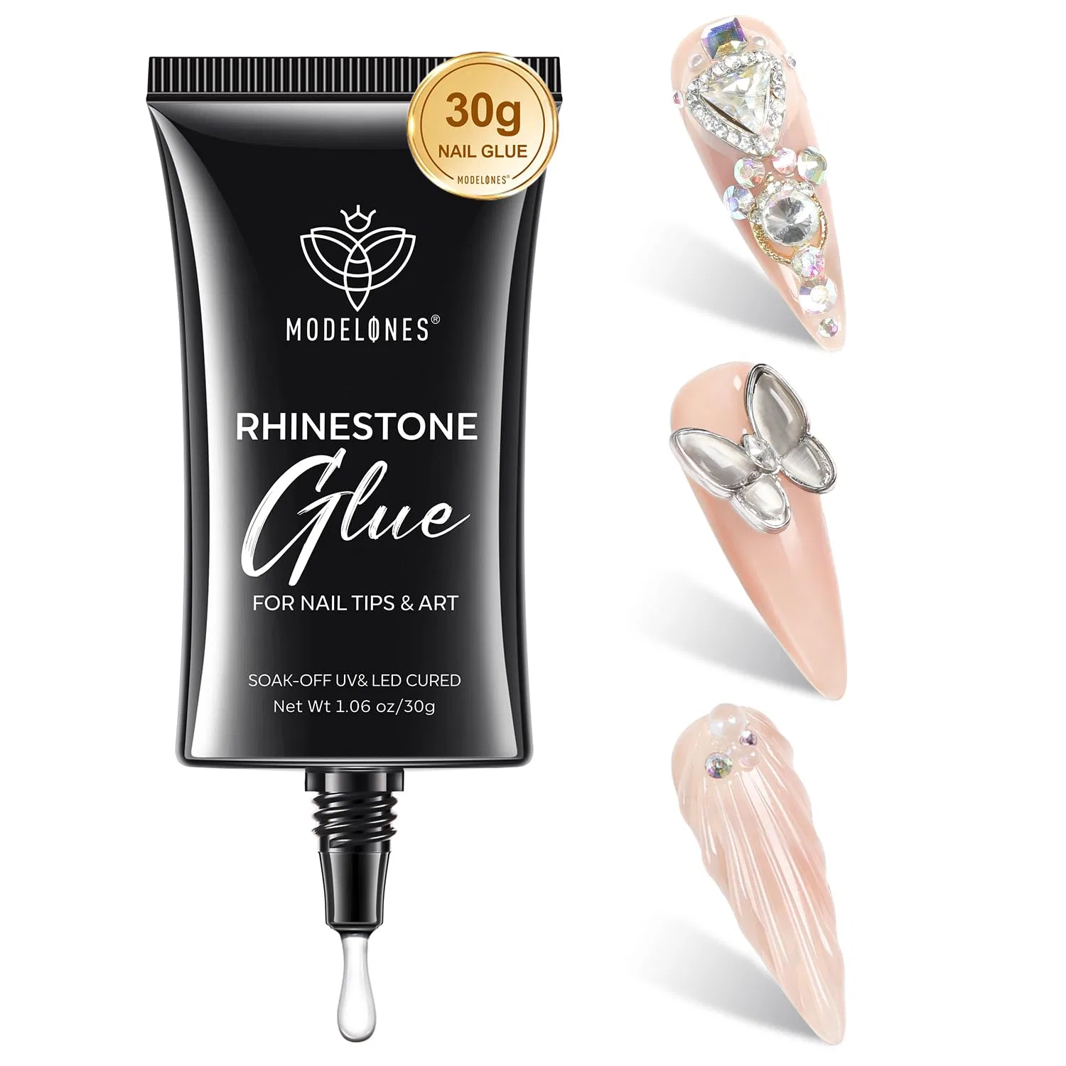 Гель-клей для страз Modelones Nail Art Rhinestone Glue Gel 4-в-1, 30 г Modelones