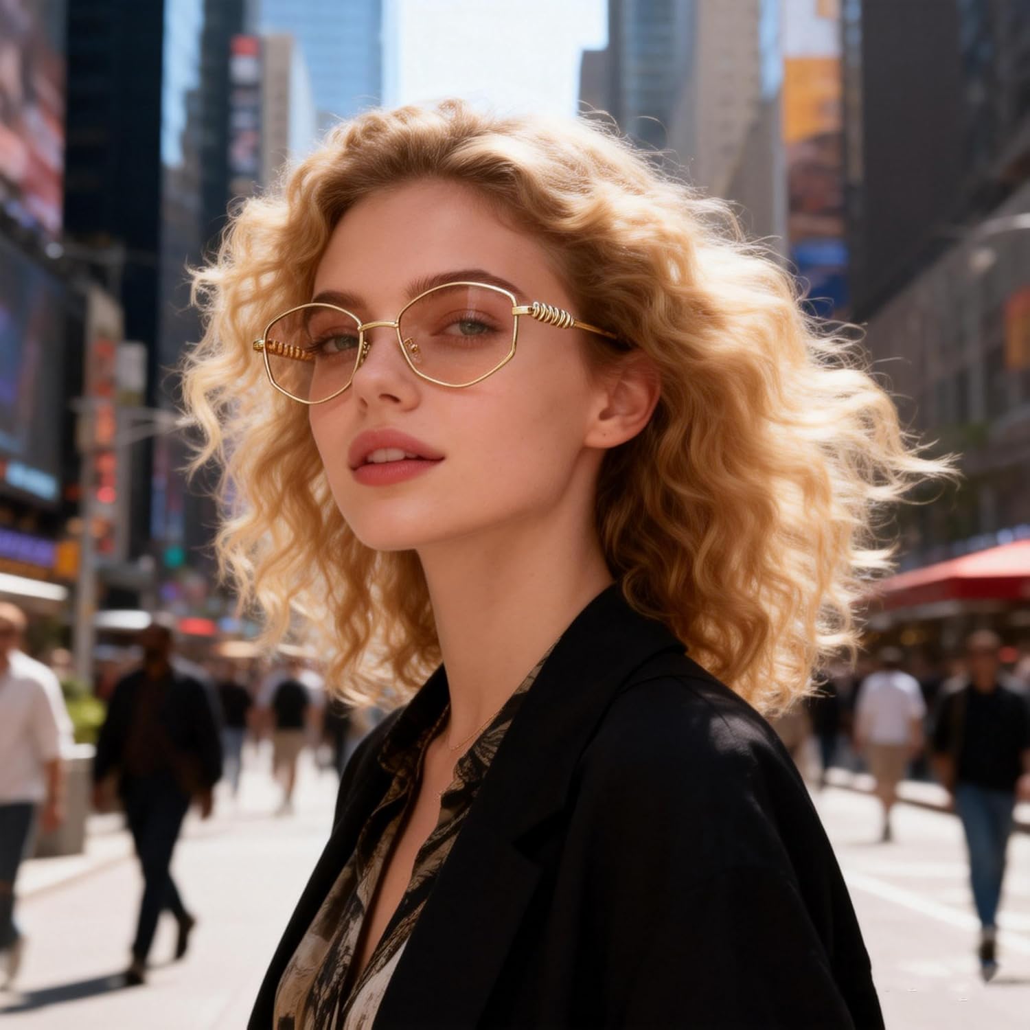 

Женские солнцезащитные очки Bullabulling в форме маленького шестиугольника, золотистая металлическая оправа, оправа в форме бриллианта, защита от ультрафиолета UV400, Gold/Champagne