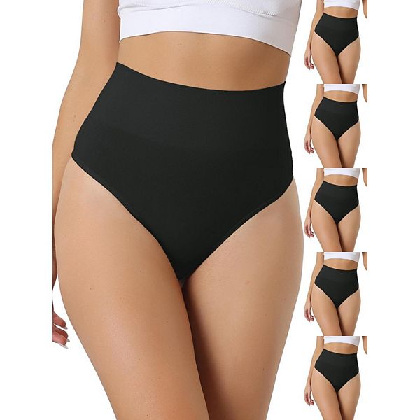 

6 пар женских трусиков-стрингов с высокой посадкой, невидимые, эластичные, удобное белье Inspire Chic, Black