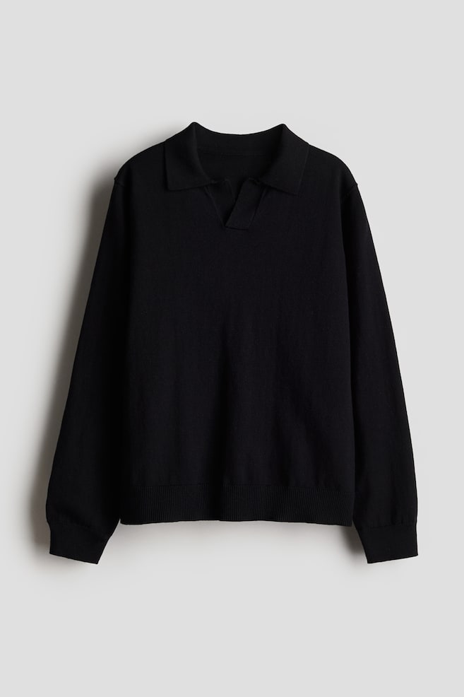 

Свитер поло из тонкой вязки H&M, черный