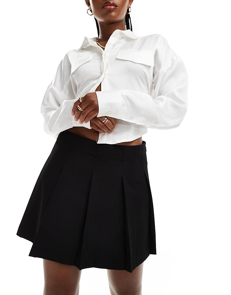 

ASOS DESIGN – Черная мини-юбка со складками