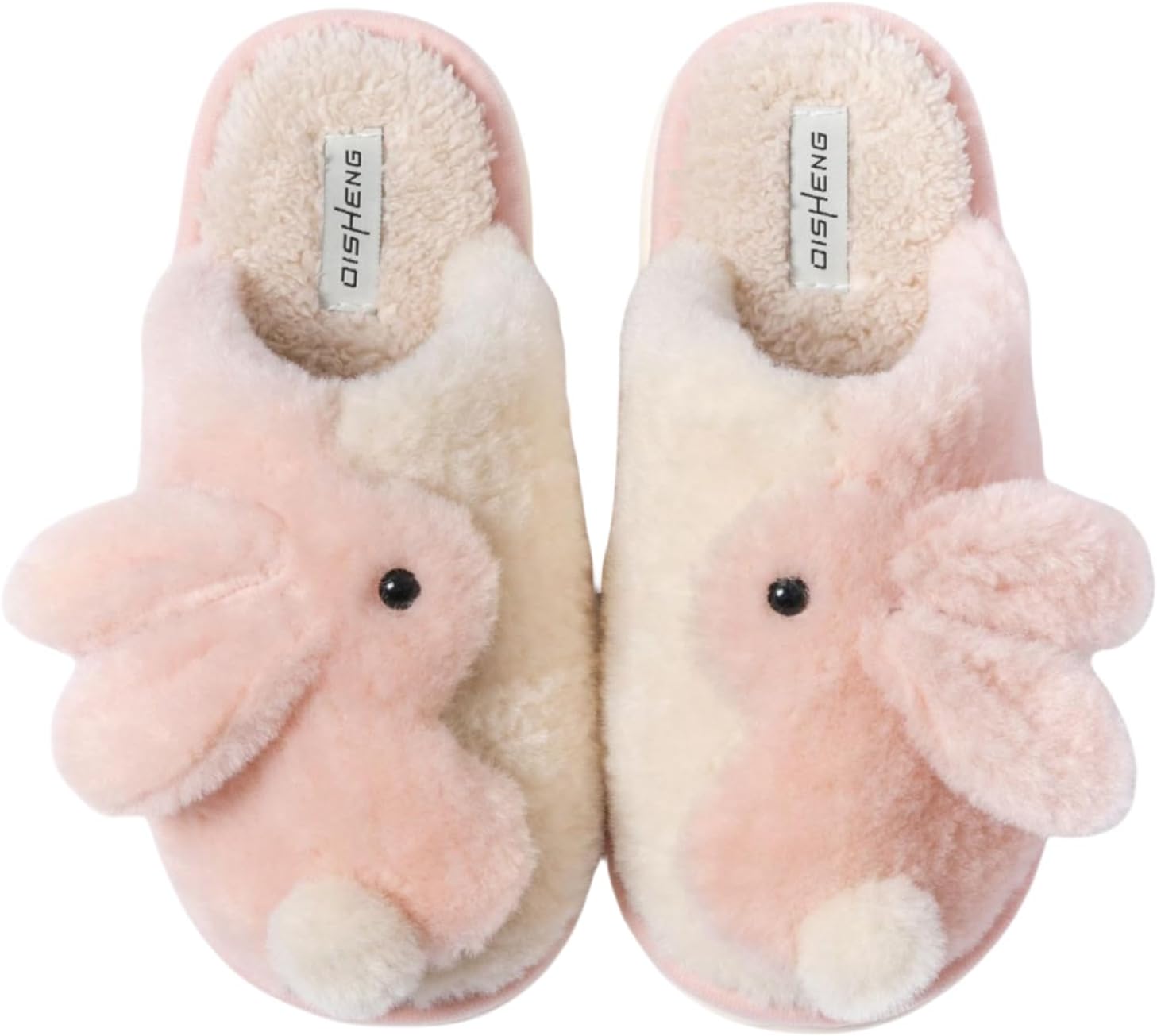

Милые тапочки-зайчики для женщин и мужчин, кавайные плюшевые тапочки, женские и мужские пушистые тапочки, теплые уютные домашние тапочки Zigihos, розовый