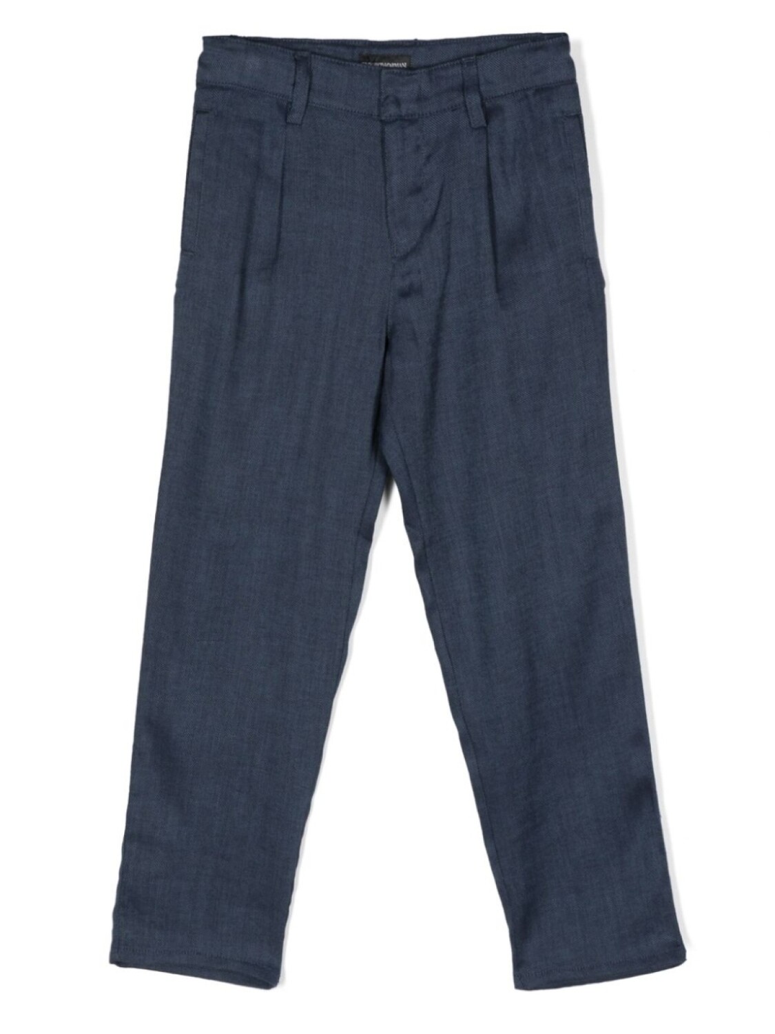

Прямые брюки из смесового льна Emporio Armani Kids, синий