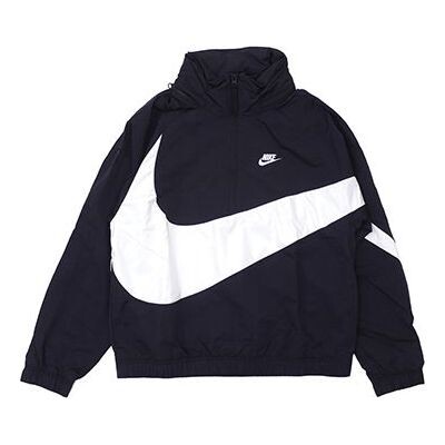 

Куртка half zipper large jacket asia edition black Nike, черный