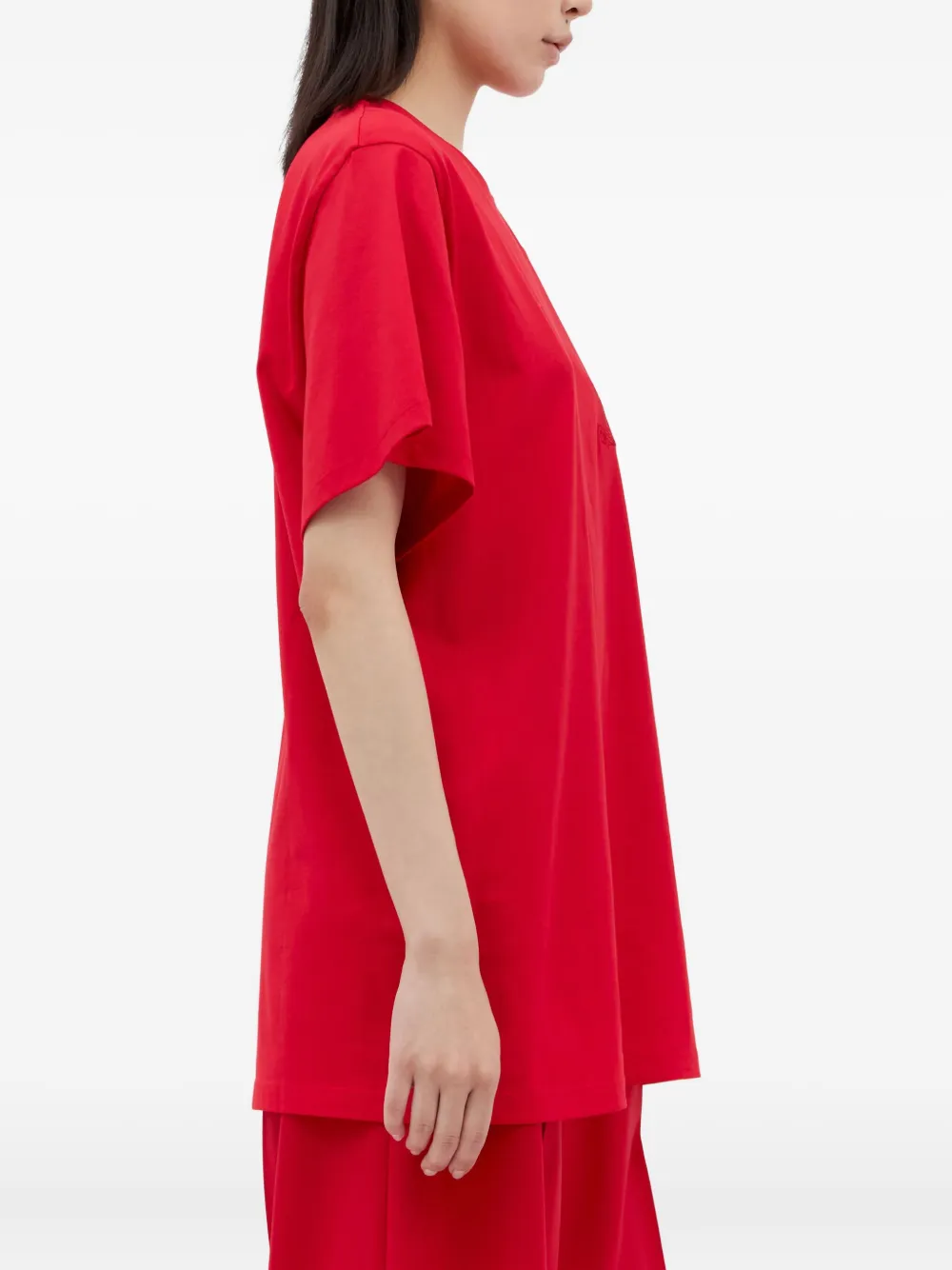 Футболка с вышитым логотипом MAX MARA, красный — фото 3
