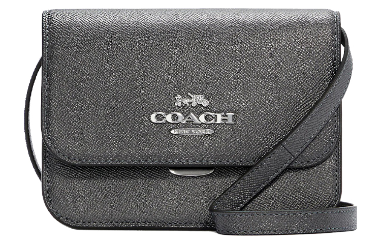 

COACH Кожаная сумка кроссбоди через плечо женская премиум серый цвет Мора́нди