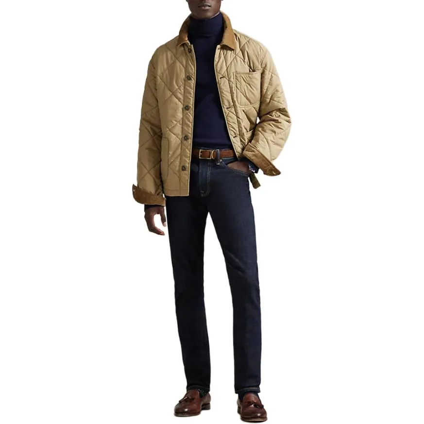 Куртка с отделкой из стеганого вельвета Polo Ralph Lauren, хаки — фото 3