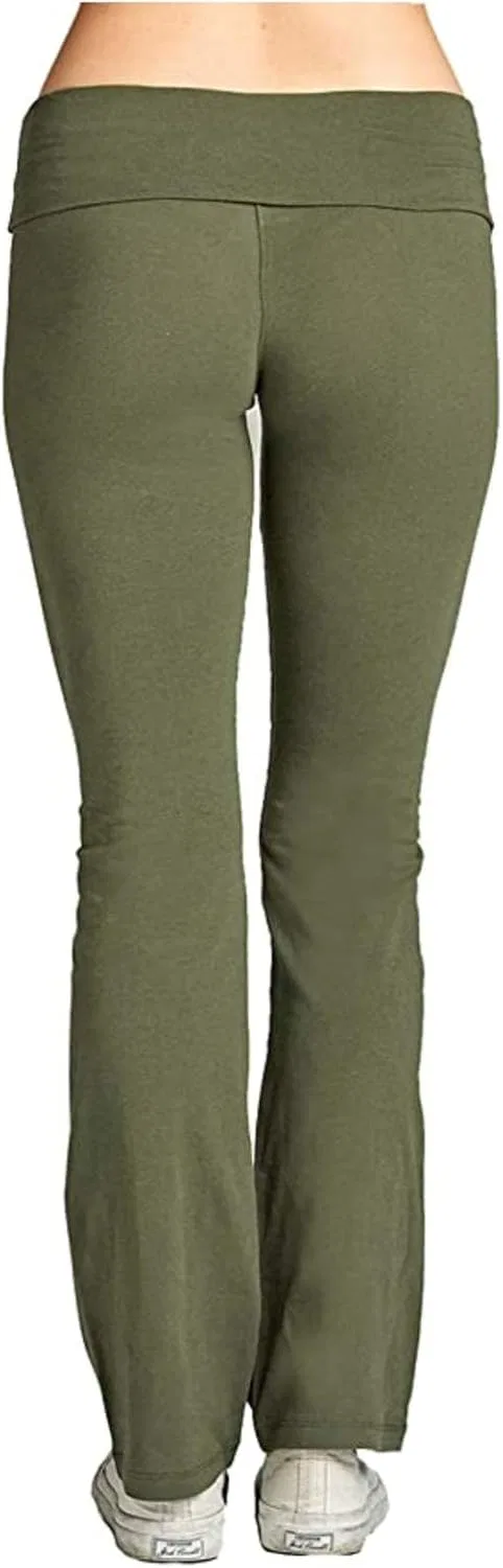 Леггинсы с высокой талией, контроль живота, клеш, Army Green — фото 2
