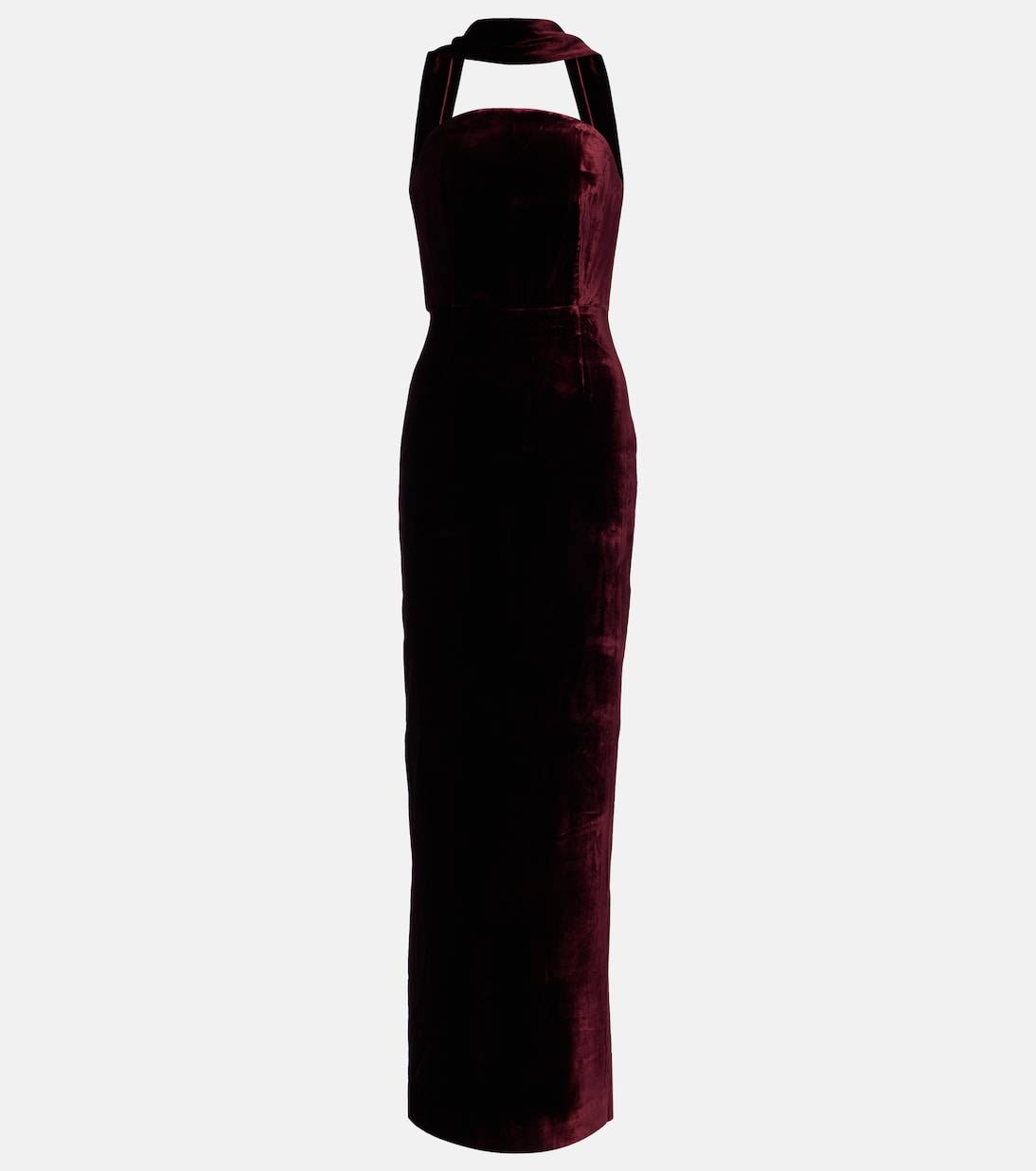 

Бархатное корсетное платье с шарфом Roland Mouret, Mulberry