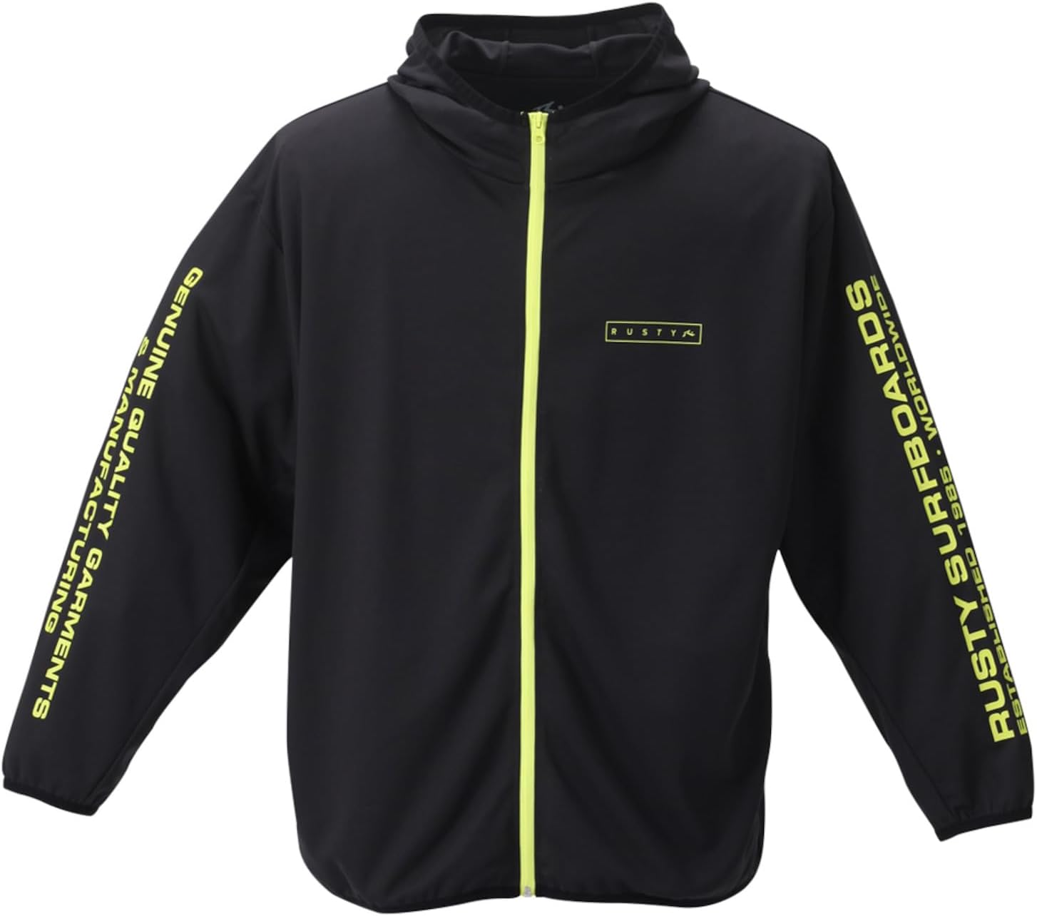 

Мужская толстовка с капюшоном Rusty, с длинными рукавами и защитой от УФ-излучения на молнии, черный