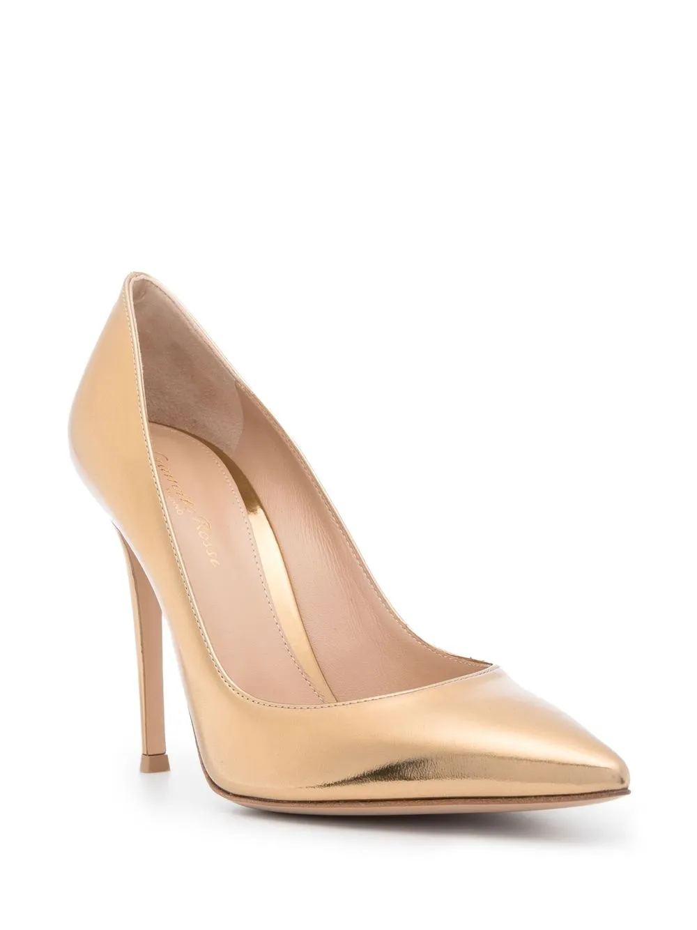 Туфли-лодочки Gianvito 105 с эффектом металлик Gianvito Rossi, золотой — фото 2