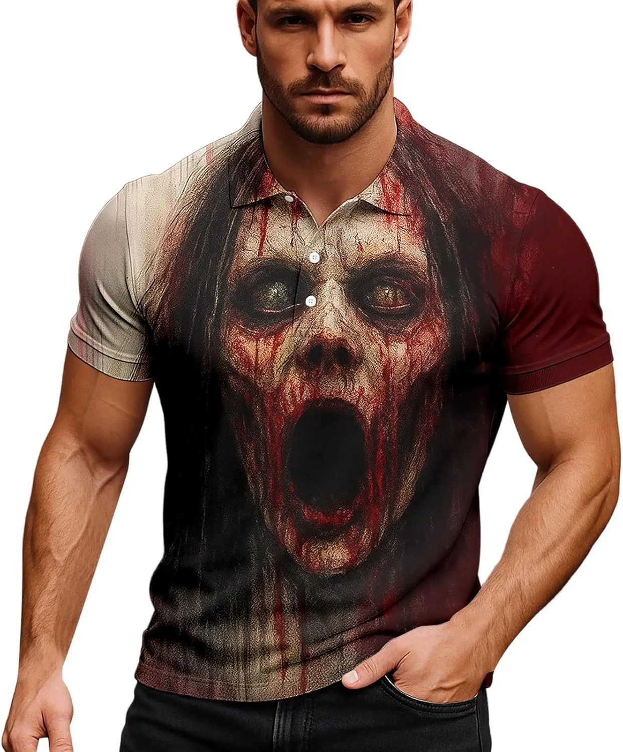 

Футболка с 3D-принтом Skull Graphic для мужчин JHOKCI