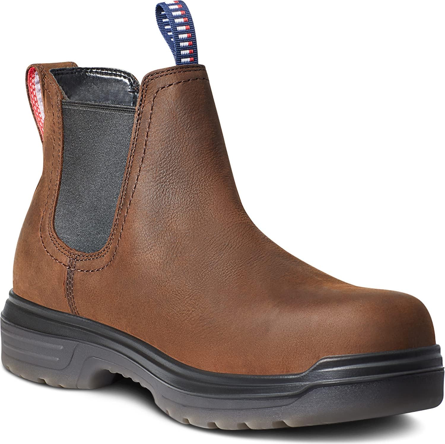 Мужские рабочие ботинки ARIAT Turbo Chelsea с водонепроницаемым карбоновым носком, собранные в США, коричневый — фото 4