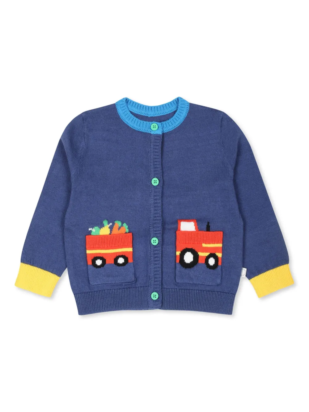 

Кардиган с отделкой в рубчик Stella McCartney Kids, синий