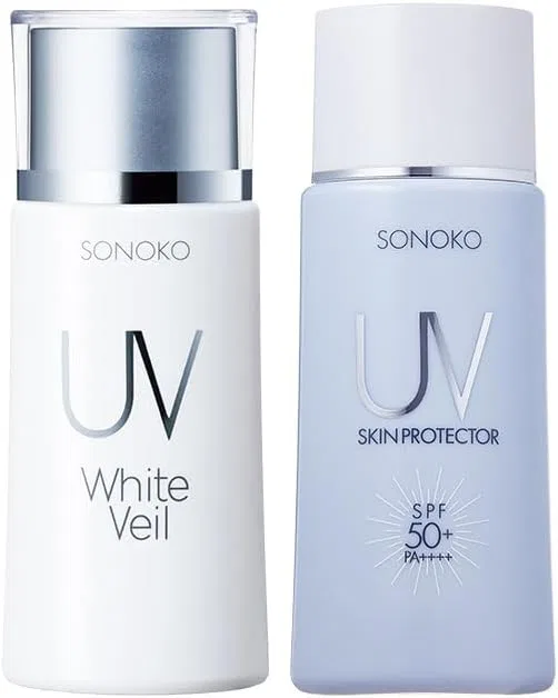 Набор солнцезащитных средств UV Skin Protector + UV White Veil SONOKO SPF50+ PA++++ 45 мл + 30 г