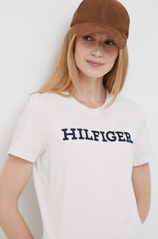 

Хлопковая футболка Tommy Hilfiger, бежевый