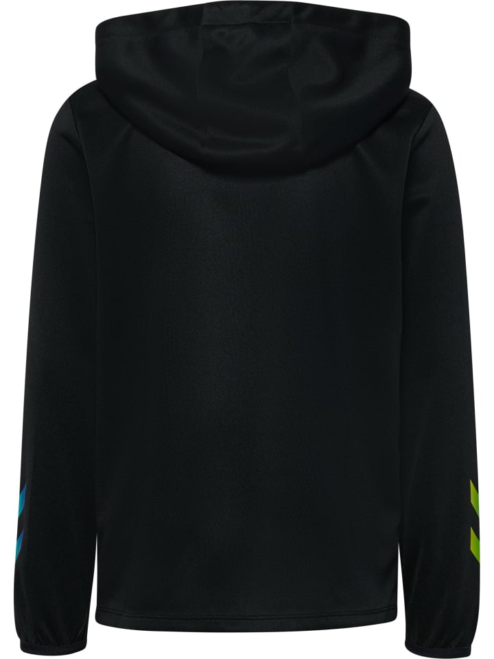 Hummel Детская многофункциональная спортивная куртка Hmlshimmer, цвет черный/салатовый — фото 2