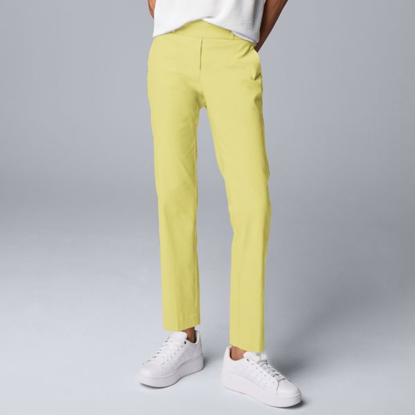 

Женские брюки из полированного твила длиной до щиколотки Simply Vera Vera Wang, цвет sparkling yellow