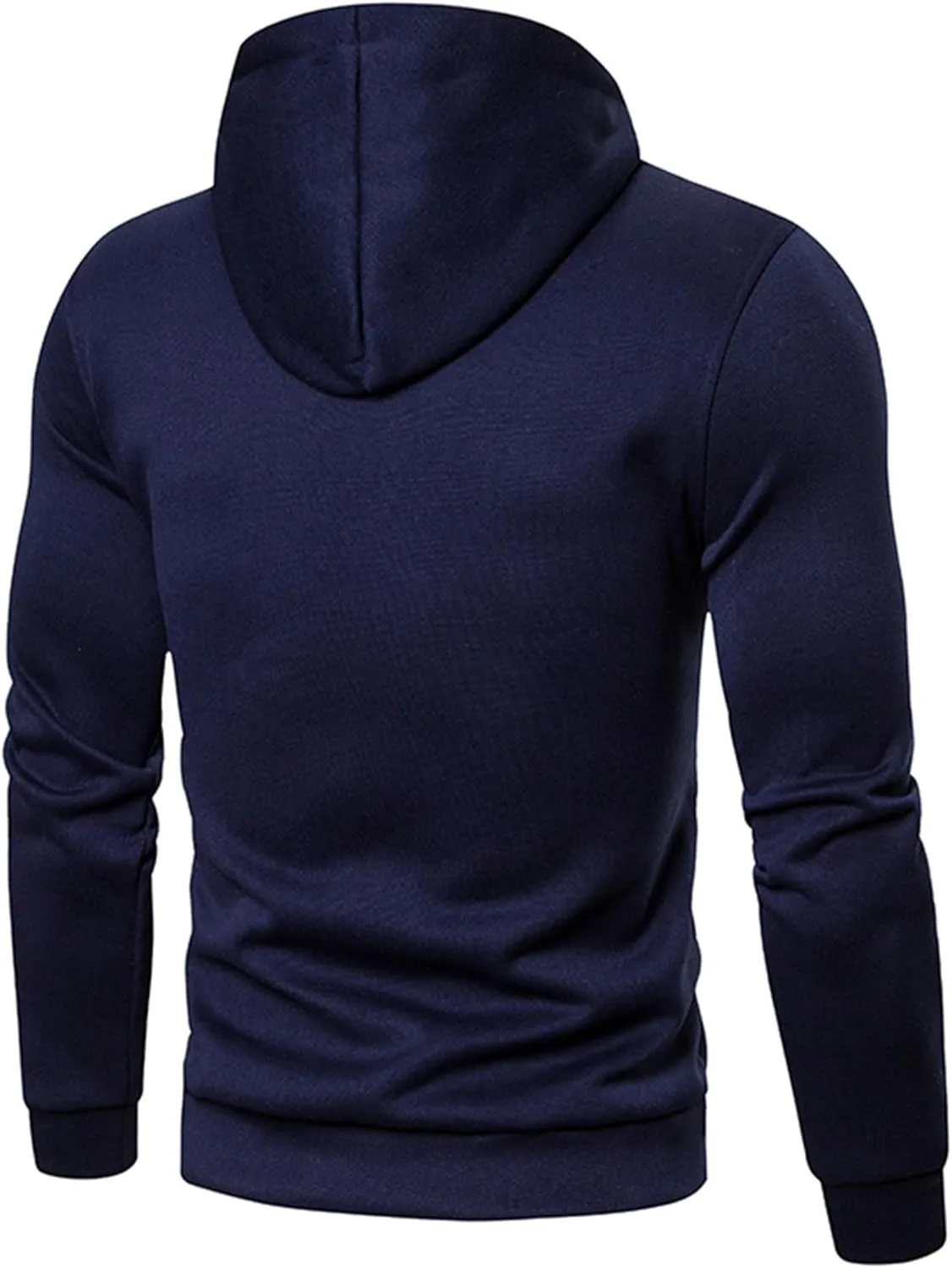 Мужской однотонный теплый худи Unisex Adult Fleece с карманами — фото 2