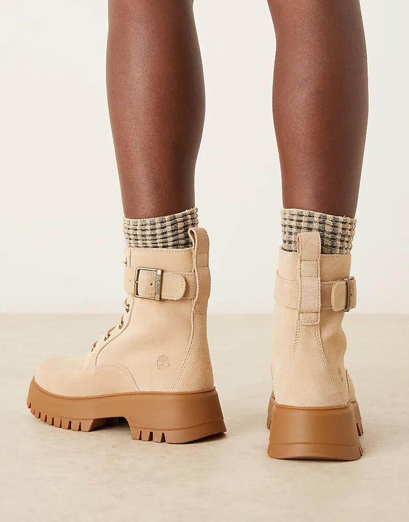 Ботинки Timberland Cora Valley на шнурках светло-бежевого цвета — фото 4