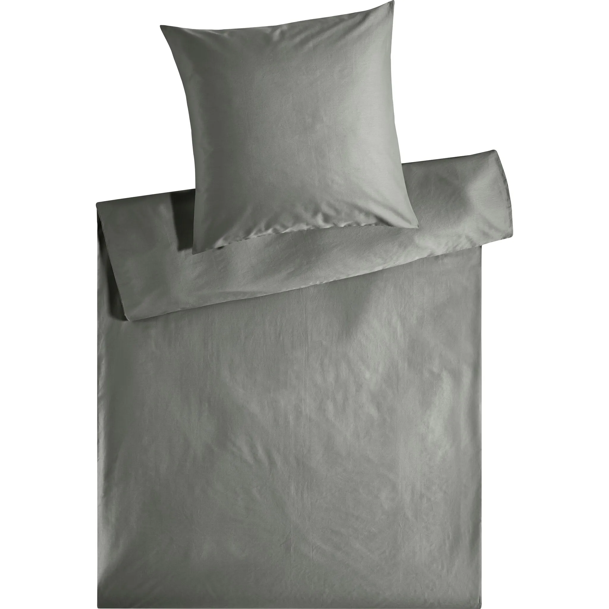 

Постельное белье «Edel-Satin Uni размером 135x200, 155x220 или 200x200 см», постельное белье из хлопка атласного качества, однотонное постельное белье Kneer, цвет hellgrau