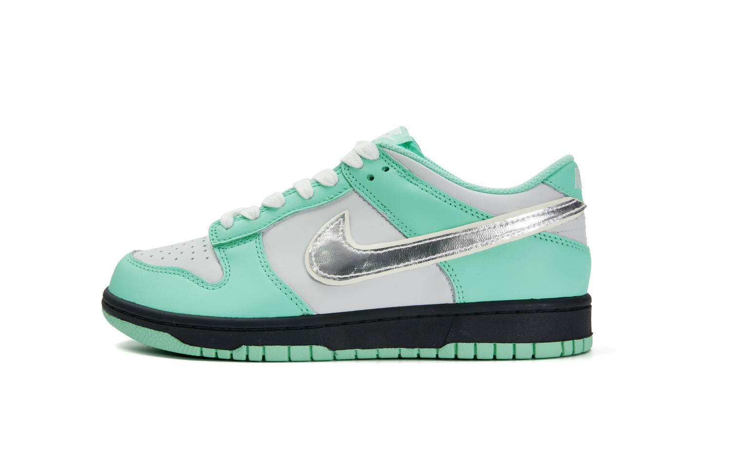 Nike Туфли для скейтбординга dunk 'light menta' anti slip wear resistant low top для подростков белый зеленый черный — фото 3