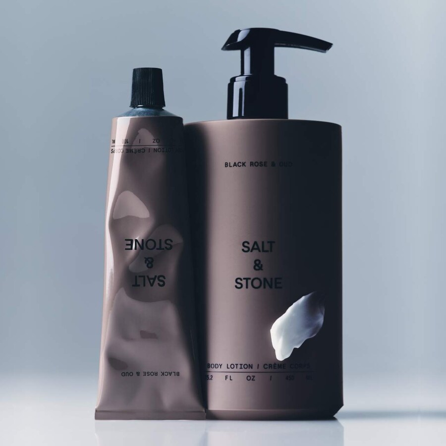 Увлажняющий лосьон для тела Черная роза и уд с ниацинамидом Salt & Stone, 15 oz /450 mL — фото 2