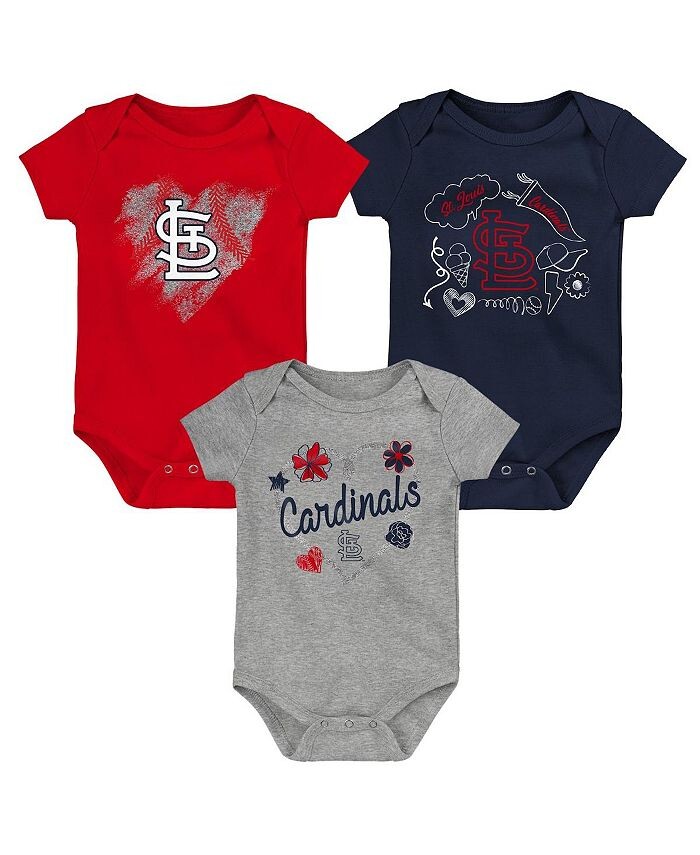

Комплект из 3 боди St. Louis Cardinals для новорожденных красного, темно-синего и серого цветов Outerstuff, мультиколор, Красный, Комплект из 3 боди St. Louis Cardinals для новорожденных красного, темно-синего и серого цветов Outerstuff, мультиколор