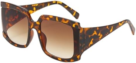 

2026 Квадратные солнцезащитные очки большого размера белого и розового цвета для женщин, модные солнцезащитные очки с градиентным покрытием в крупной оправе, защита от УФ-излучения UV400, черные generic, Leopard Tea