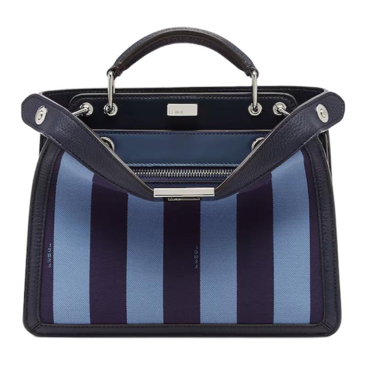 

FENDI Сумка Peekaboo ISeeU из телячьей кожи с нейлоном, сумка через плечо, мини-сумка мужская, синяя