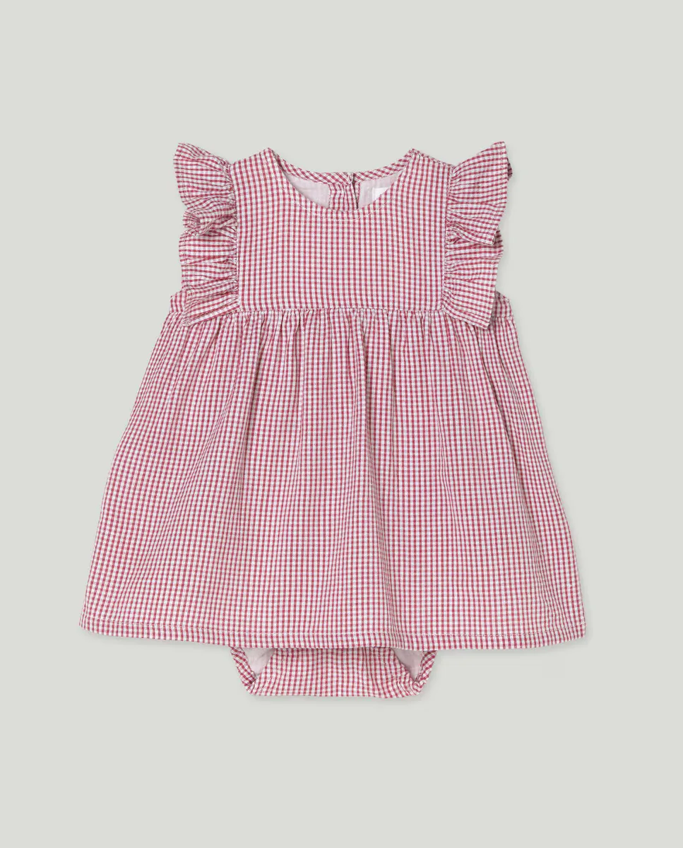 

Детское платье без рукавов в клетку Vichy Baby El Corte Inglés, розовый