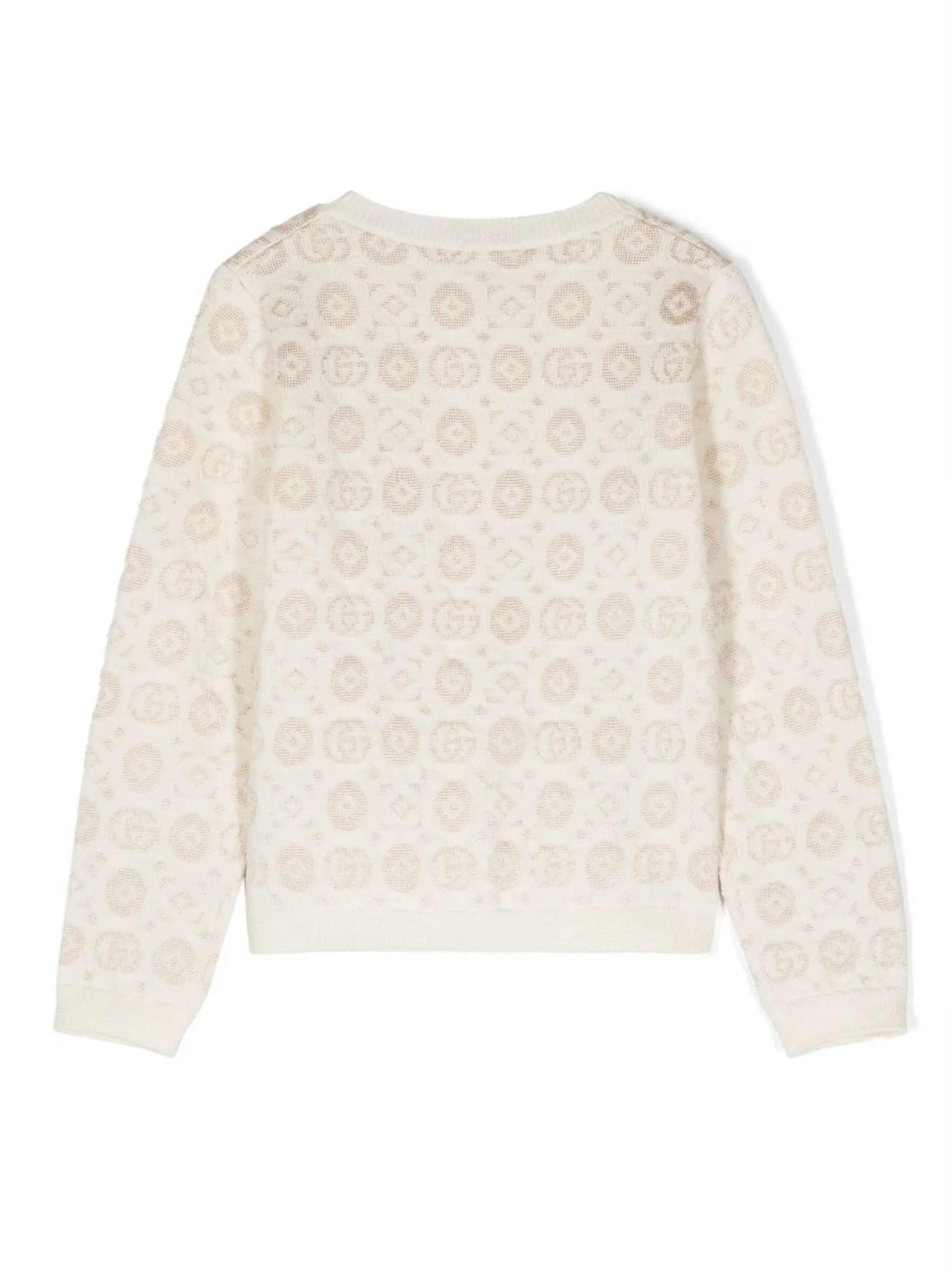 Шерстяной кардиган Double-G Gucci Kids, белый — фото 2
