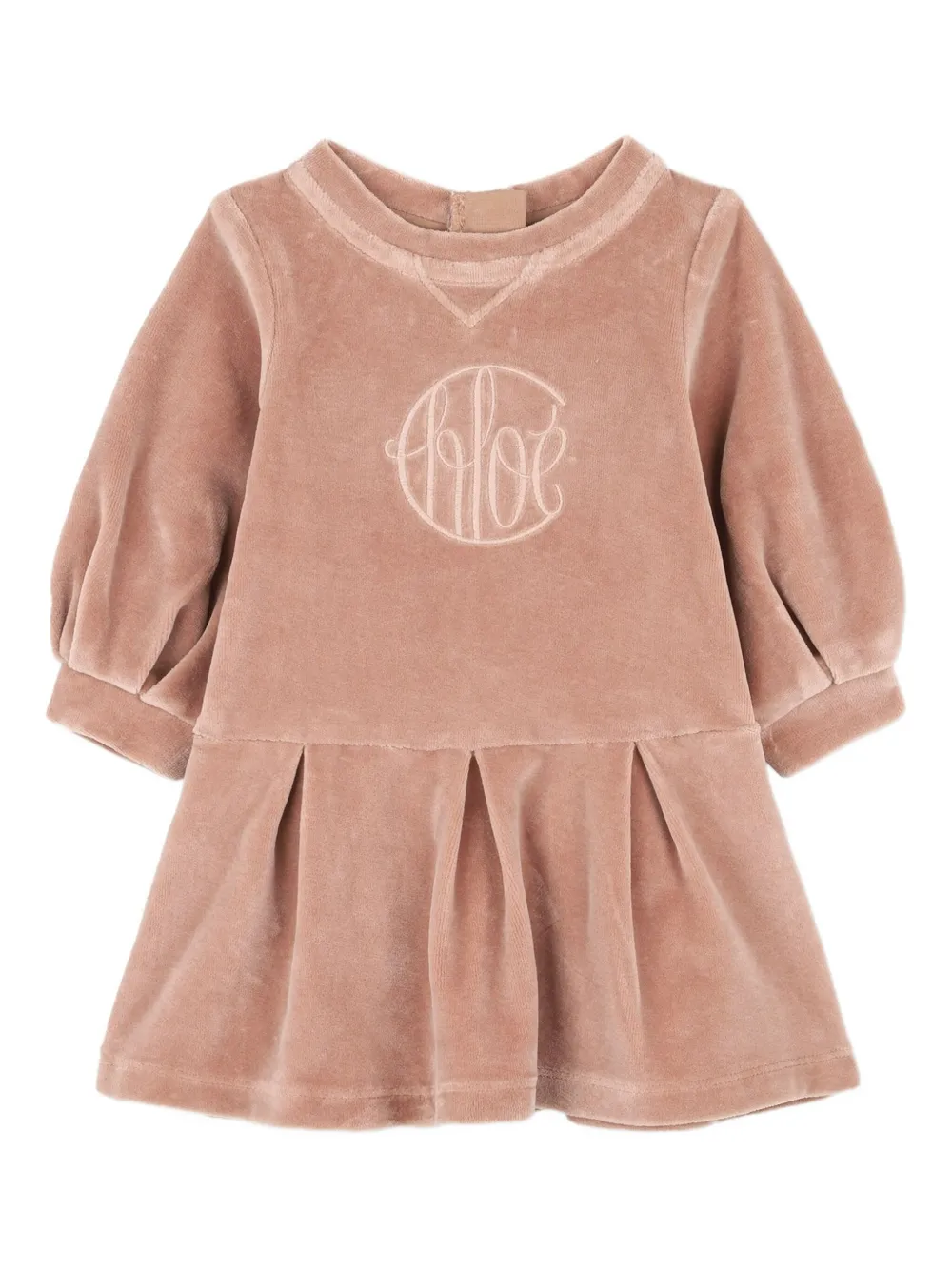 

Платье с вышитым логотипом Chloé Kids, розовый