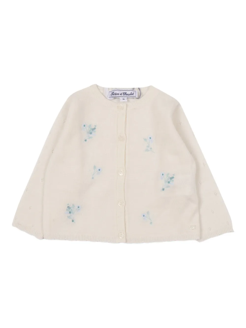 

Кардиган с цветочной вышивкой Tartine Et Chocolat, белый