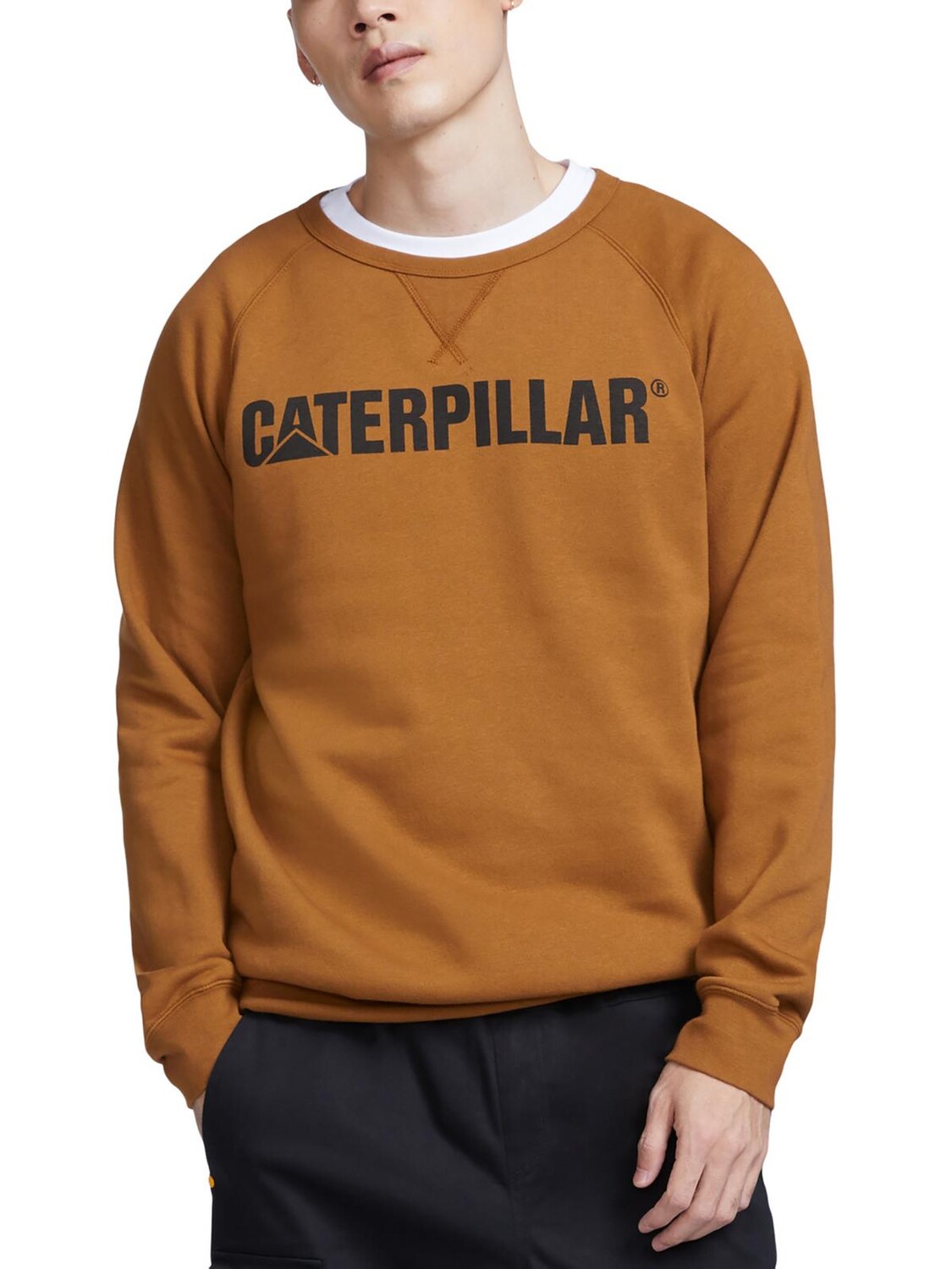 

Мужская толстовка с круглым вырезом Big & Tall с рисунком Caterpillar, бронза