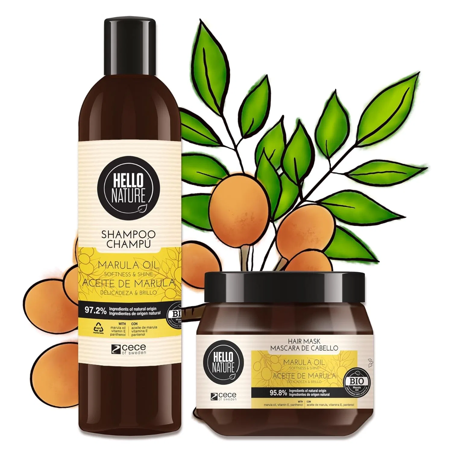Набор для ухода за волосами P-Beauty Naturkosmetik с маслом марулы: шампунь и маска P-Beauty Cosmetic Accessories