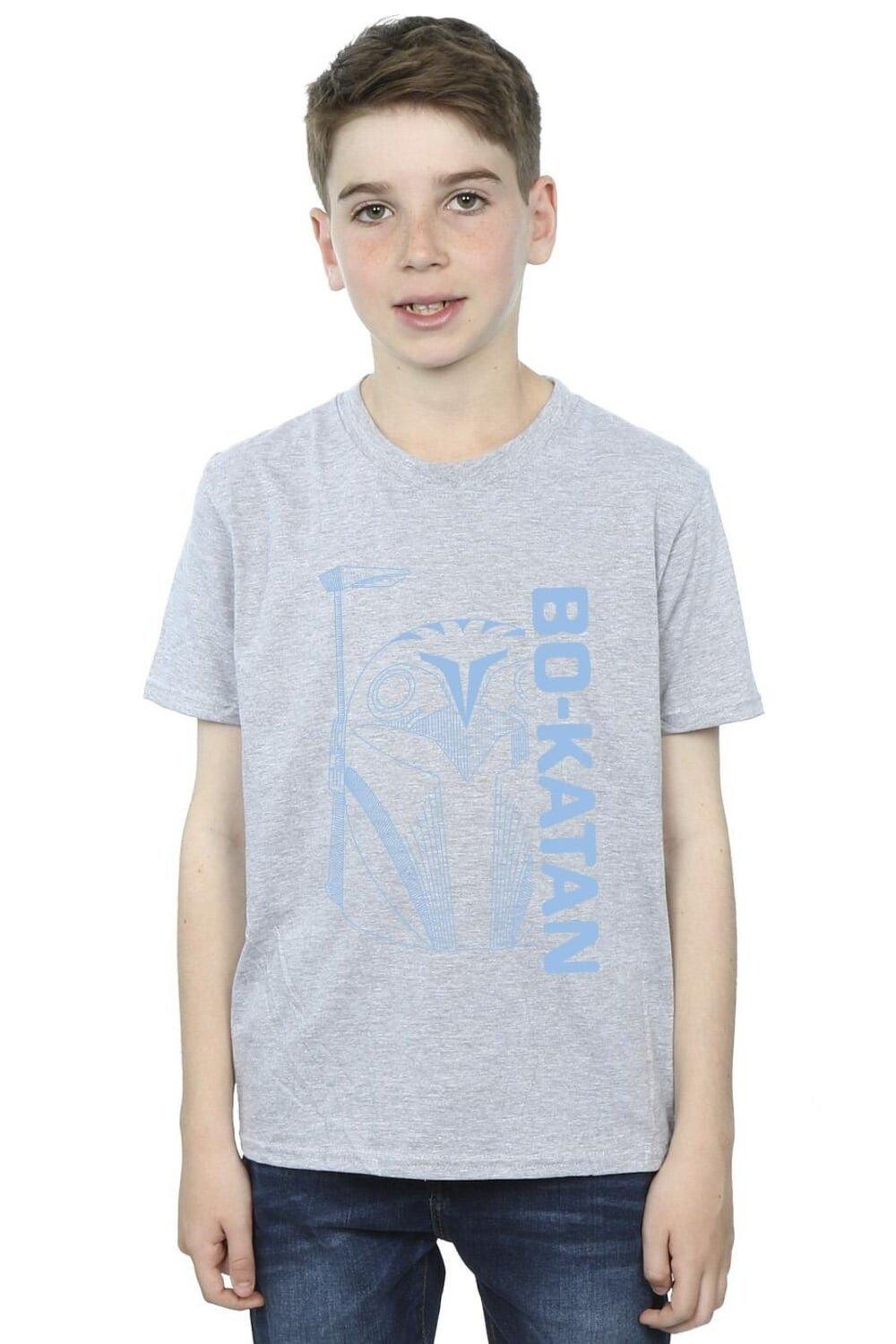 

Футболка «Мандалорец со шлемом Бо Катана» Star Wars, серый