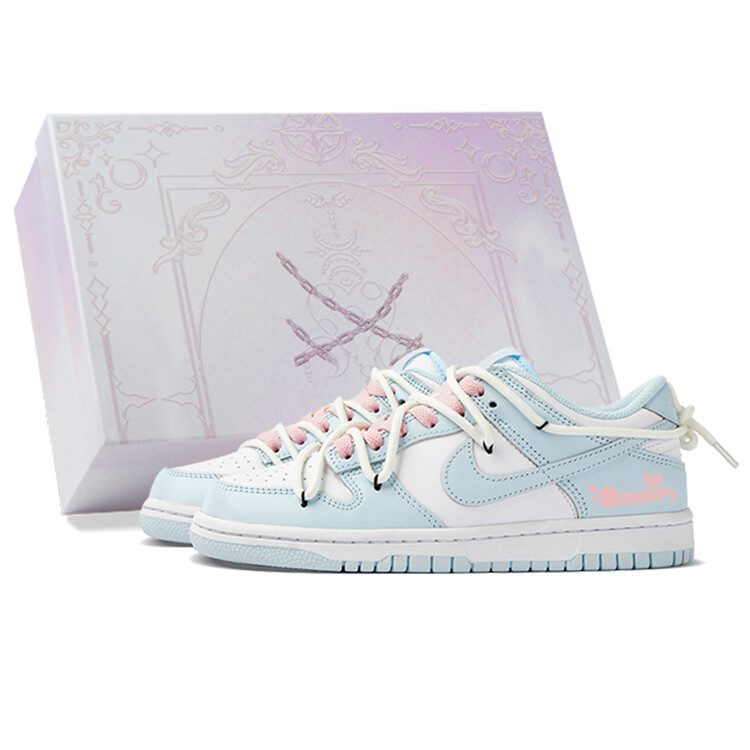 

Кроссовки Nike Dunk Skateboarding Shoes Women's Low-top White/Royal Blue/Fern Green, цвет Sea Salt Blue