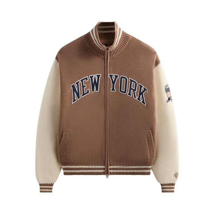 

Свитер Kith & AVIREX For The New York Knicks Wings Wyona Full Zip Sweater Stock, желто-коричневый