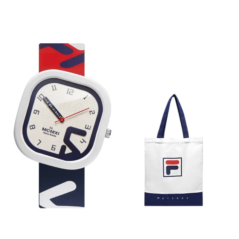 

FILA Часы Couple Watch Wrist Watch Quartz Movement Silicone Strap 41mm White Dial Unisex, FILA FLM38-6098-011