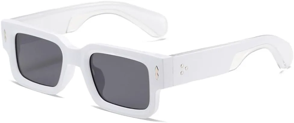 

Винтажные модные маленькие прямоугольные солнцезащитные очки для мужчин с заклепками, квадратные солнцезащитные очки для женщин, черные, женские MTZJH, C4