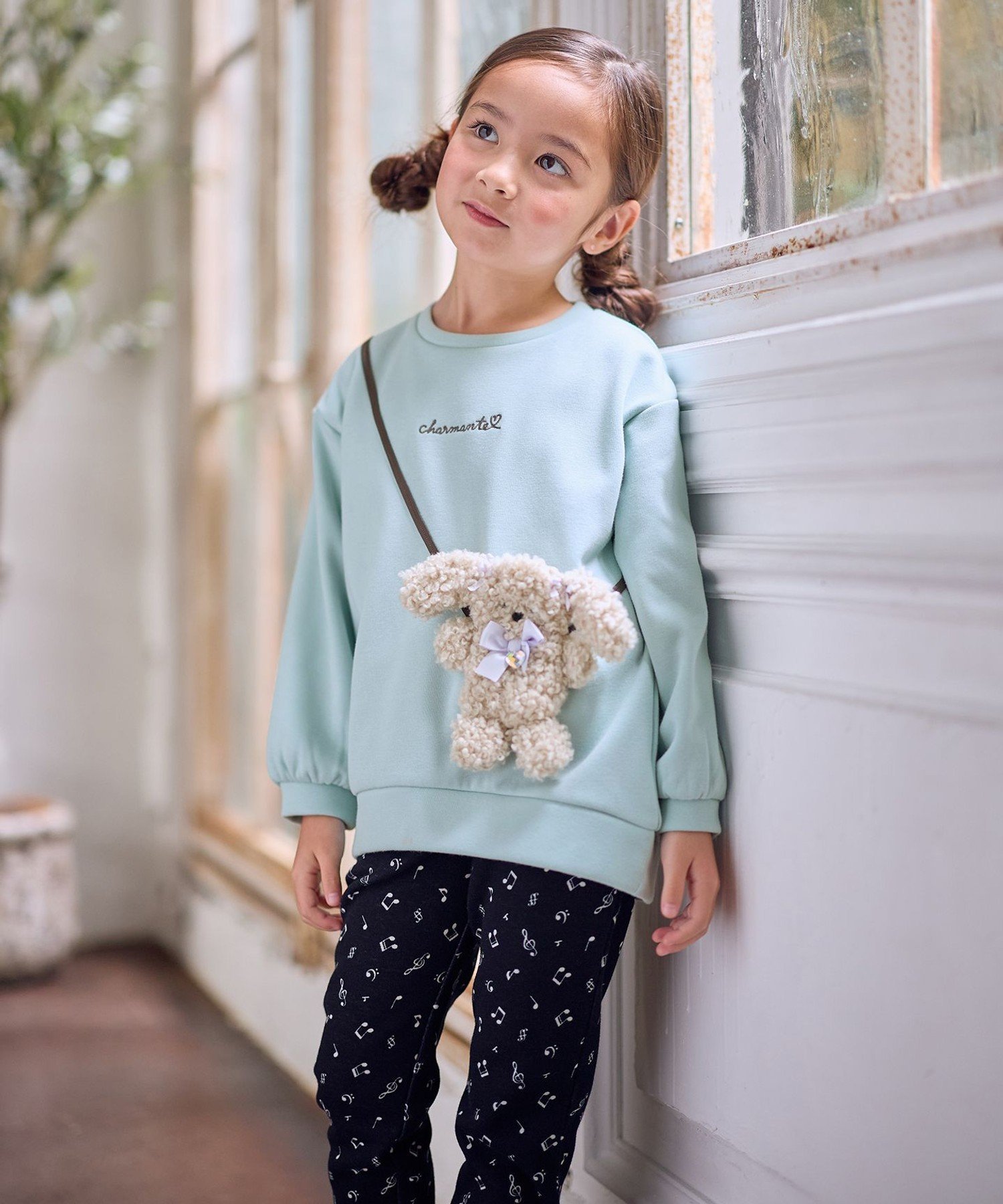 Толстовка Animal Pochette на флисовой подкладке ANY KIDS, Mint x Dog [062]