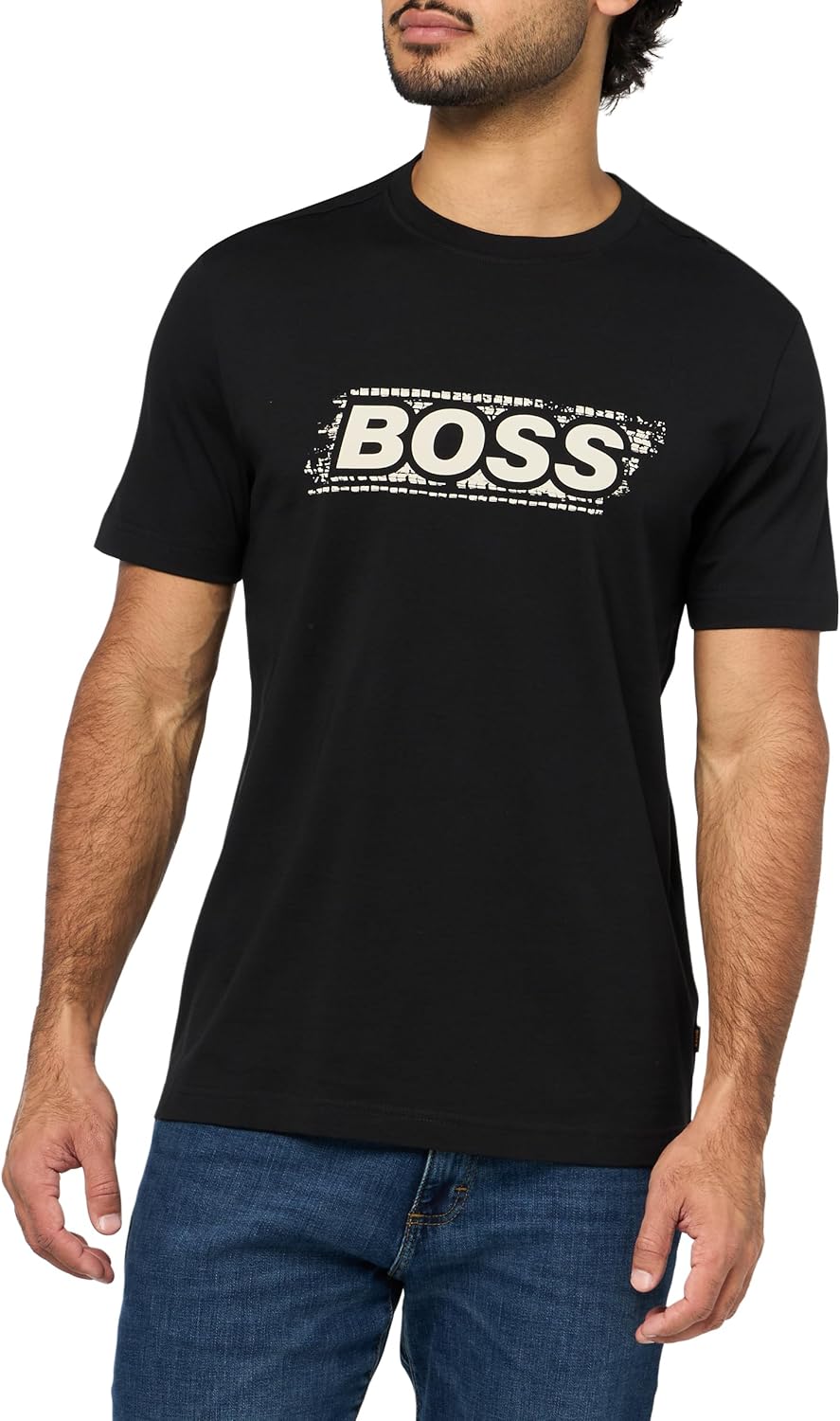 

Мужская хлопковая футболка с логотипом BOSS Speedy, Black Gloss, Черный, Мужская хлопковая футболка с логотипом BOSS Speedy, Black Gloss