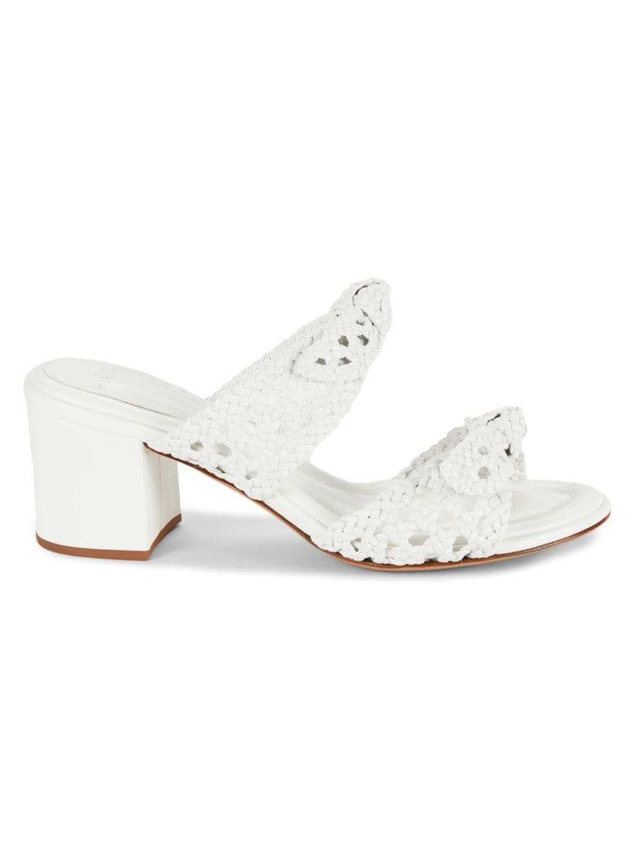 Плетеные кожаные сандалии Clarita Alexandre Birman, белый
