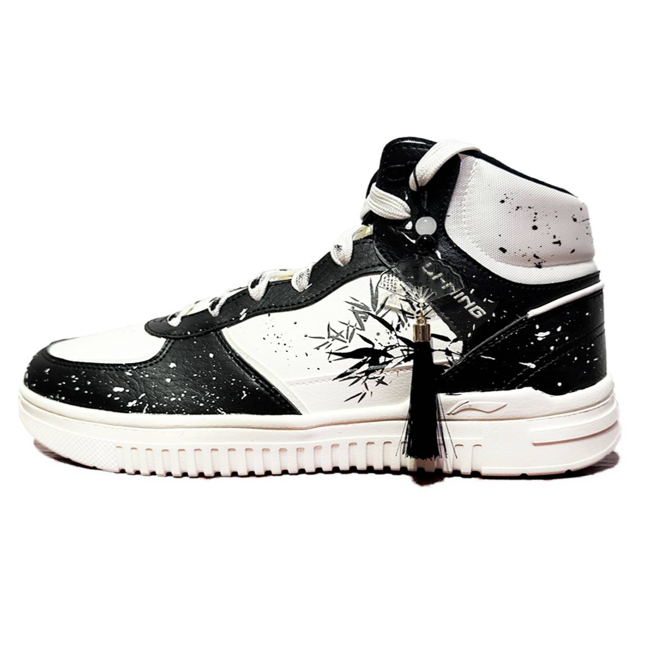 

Li Ning Cyan Cloud HI Leather Coverage Thermal Height Increasing High top Skateboard Shoes мужские Li-Ning, черный