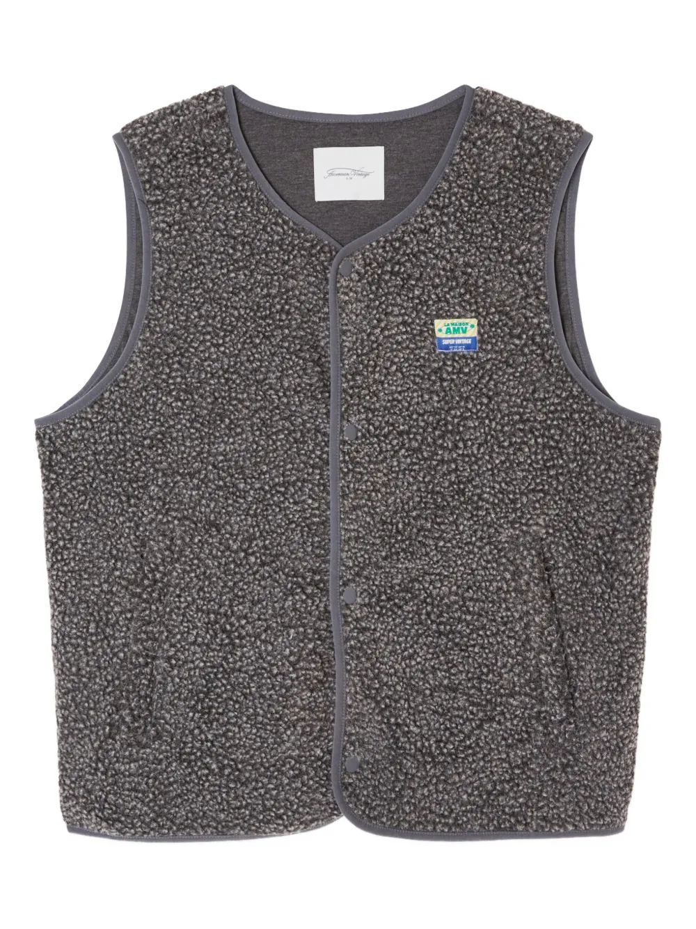 

Жилет Hoktown из шерпы на кнопках American Vintage, серый