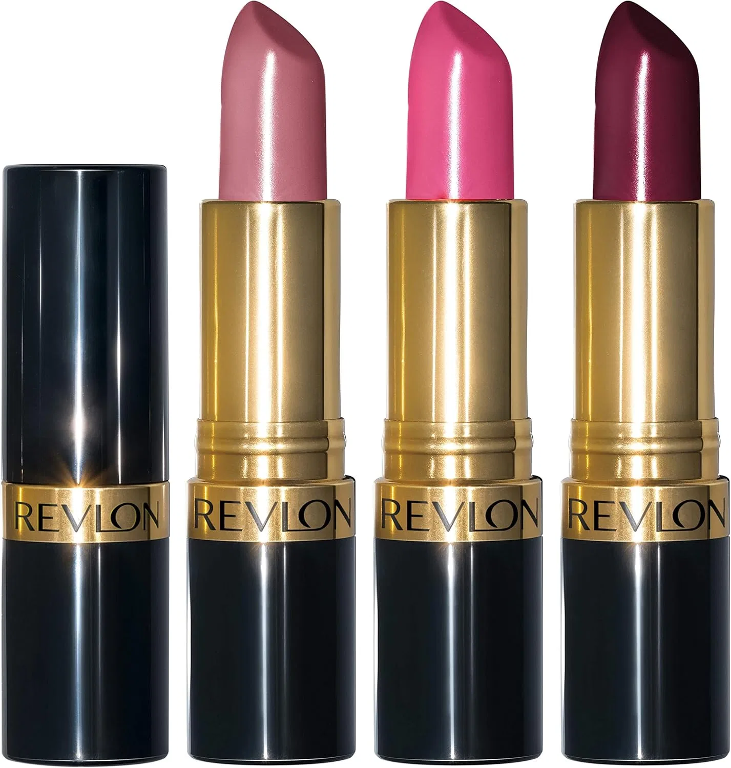 Набор помад Revlon Super Lustrous 3 шт, кремовый финиш, розовый, сливовый и ягодный