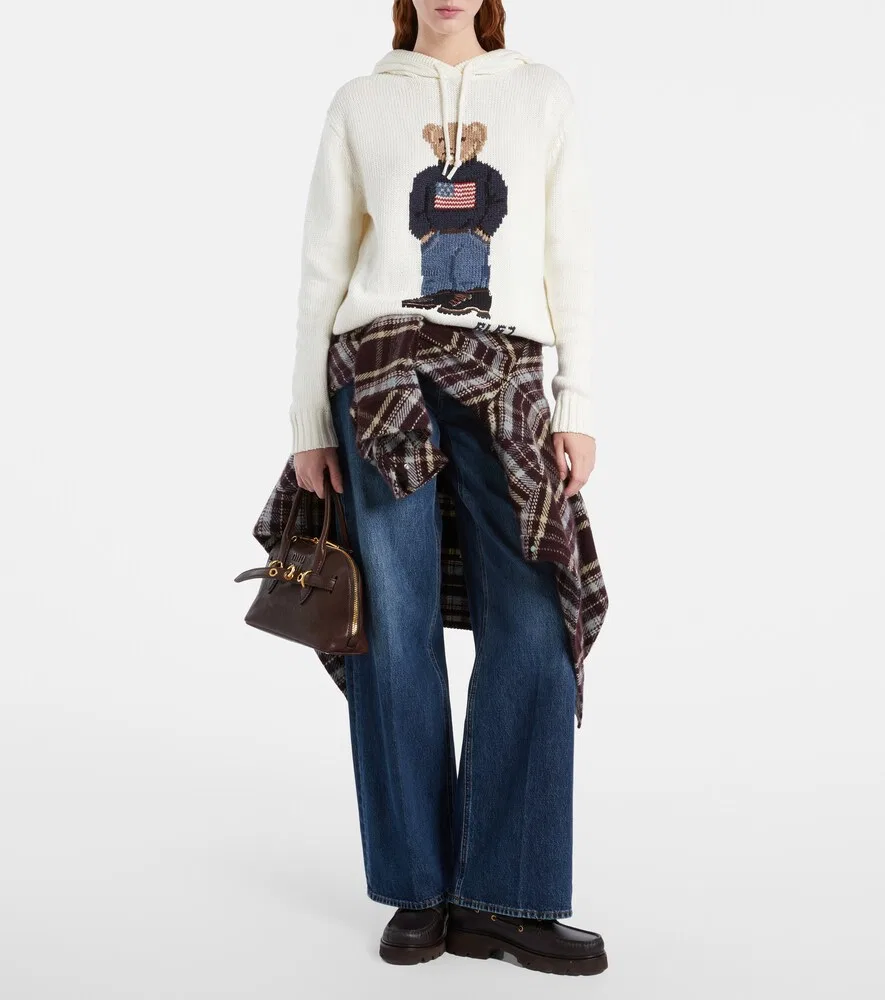 Худи Polo Bear из хлопка и льна Polo Ralph Lauren, белый — фото 2