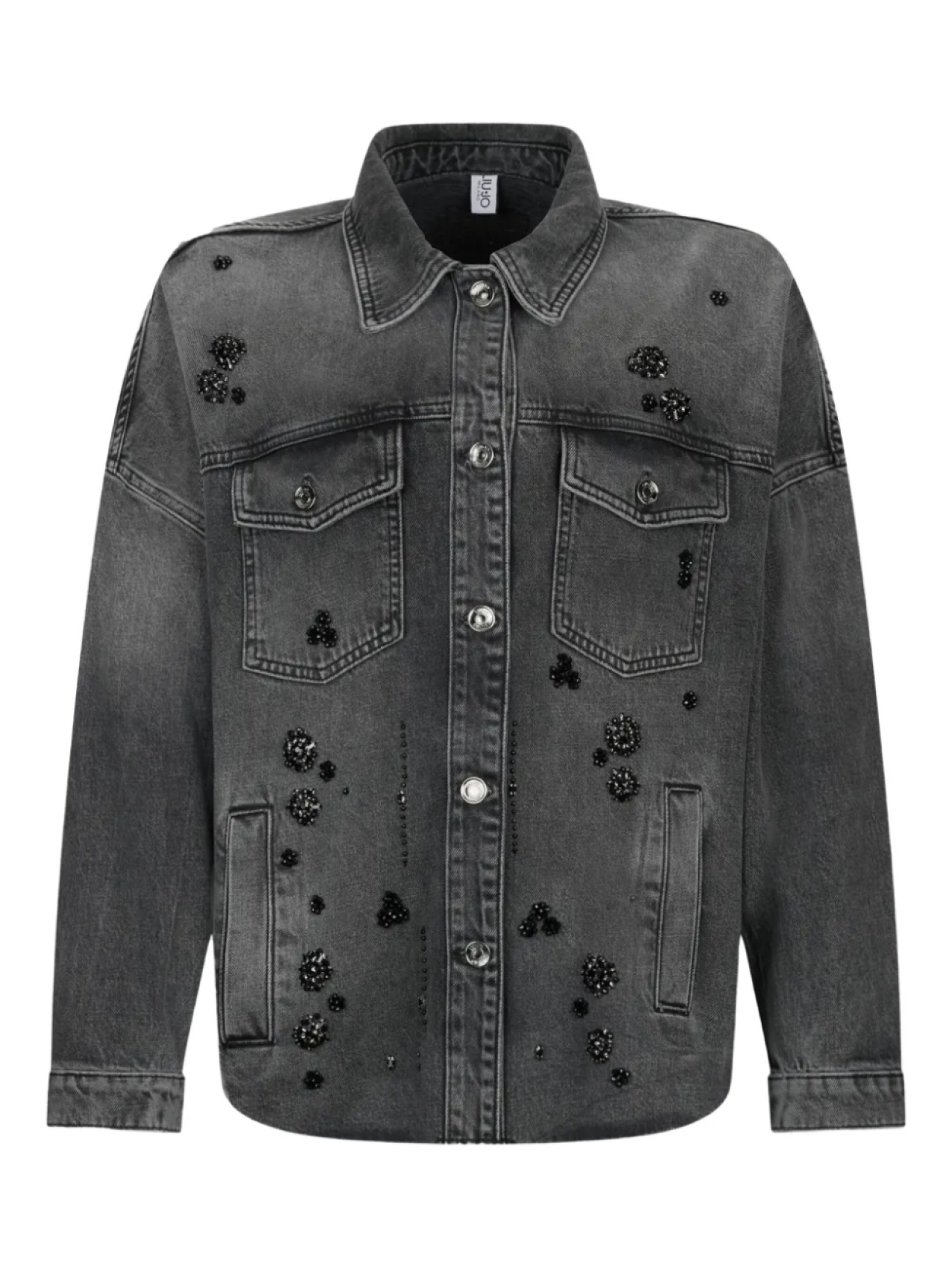 

LIU JO Джинсовая куртка со стразами, черный